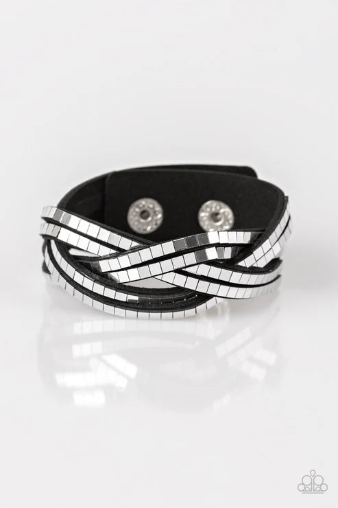 Looking For Trouble Black Wrap Bracelet