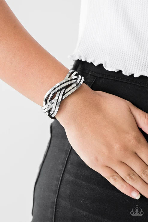 Looking For Trouble Black Wrap Bracelet