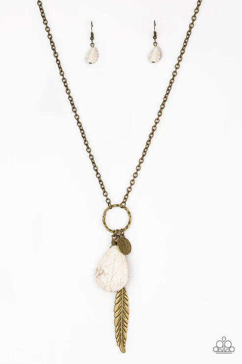 Canyon Quest White Necklace **Pictures show brass necklace