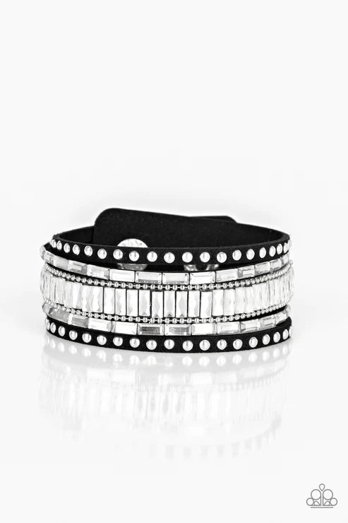 Rock Star Rocker Black Wrap Bracelet