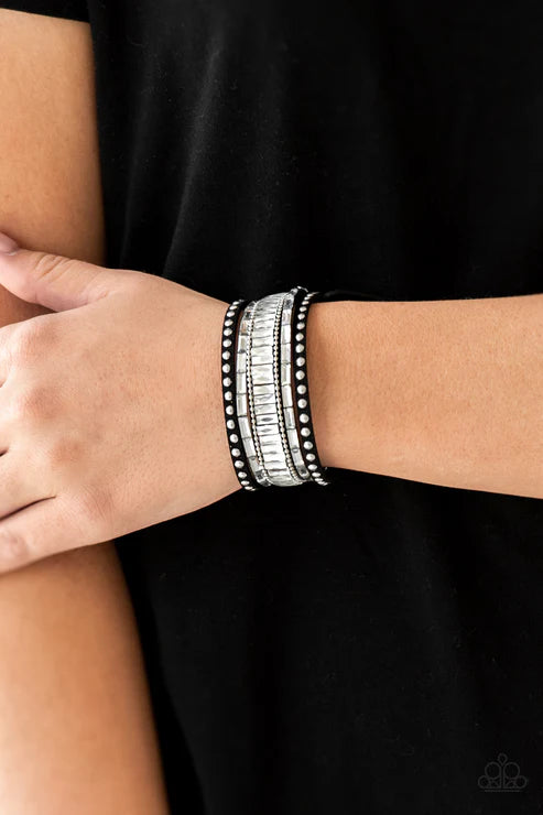 Rock Star Rocker Black Wrap Bracelet