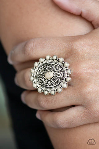 Mesa Mandala White Ring - Fashion Fix Exclusive