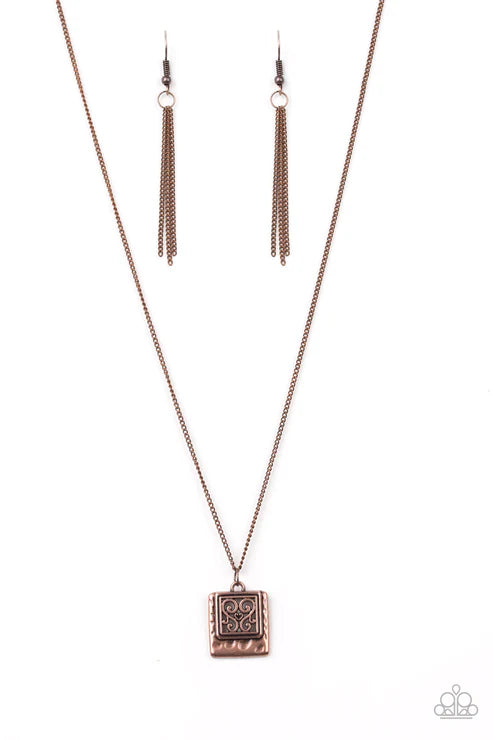 Back To Square One Copper Necklace