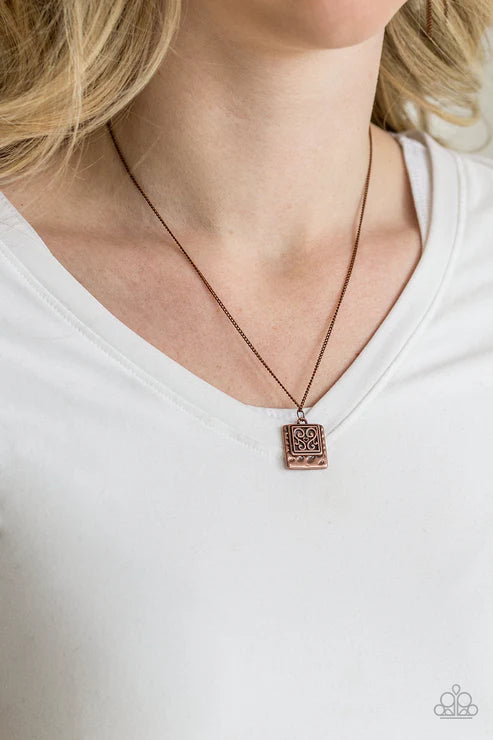Back To Square One Copper Necklace