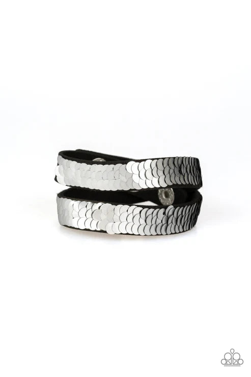 Under The SEQUINS Silver Wrap Bracelet