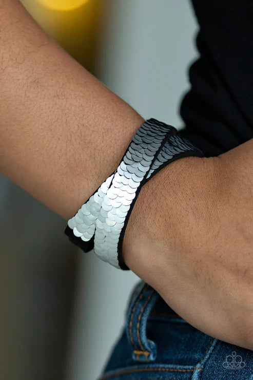 Under The SEQUINS Silver Wrap Bracelet