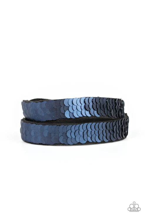 Under The SEQUINS Blue Wrap Bracelet