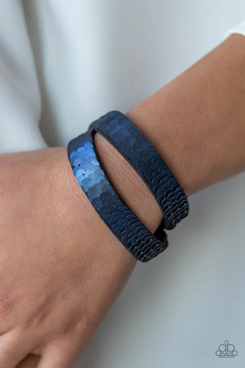 Under The SEQUINS Blue Wrap Bracelet