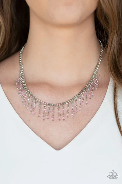 Sporadic Sparkle Pink Necklace