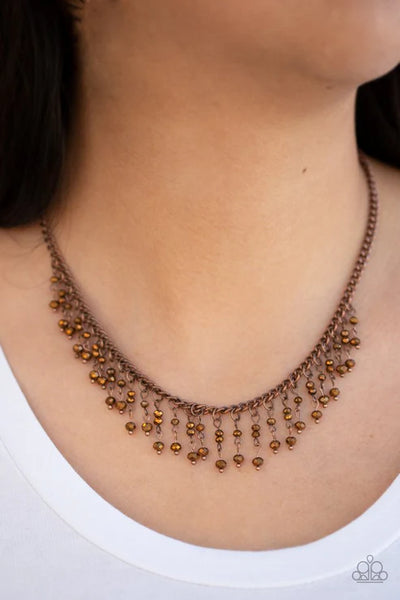 Sporadic Sparkle Copper Necklace