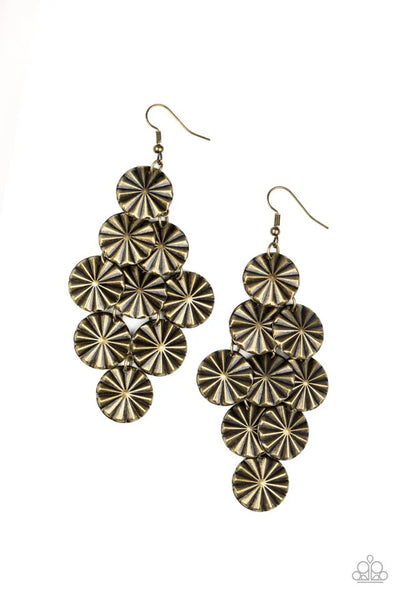 Star Spangled Shine Brass Earrings - Fashion Fix Exclusive