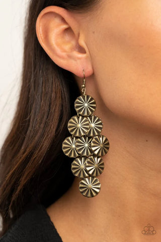 Star Spangled Shine Brass Earrings - Fashion Fix Exclusive