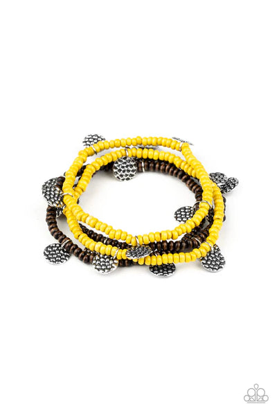 WOODn't Count It Yellow Bracelet - Fashion Fix Exclusive