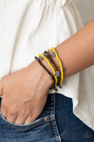 WOODn't Count It Yellow Bracelet - Fashion Fix Exclusive