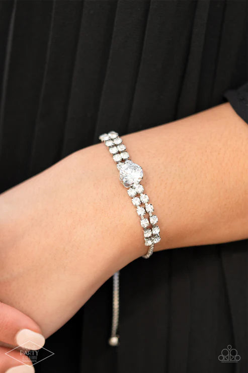 Gorgeously Glitzy White Bracelet