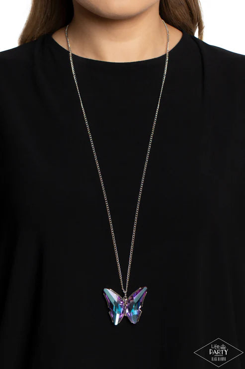 The Social Butterfly Effect Purple Necklace