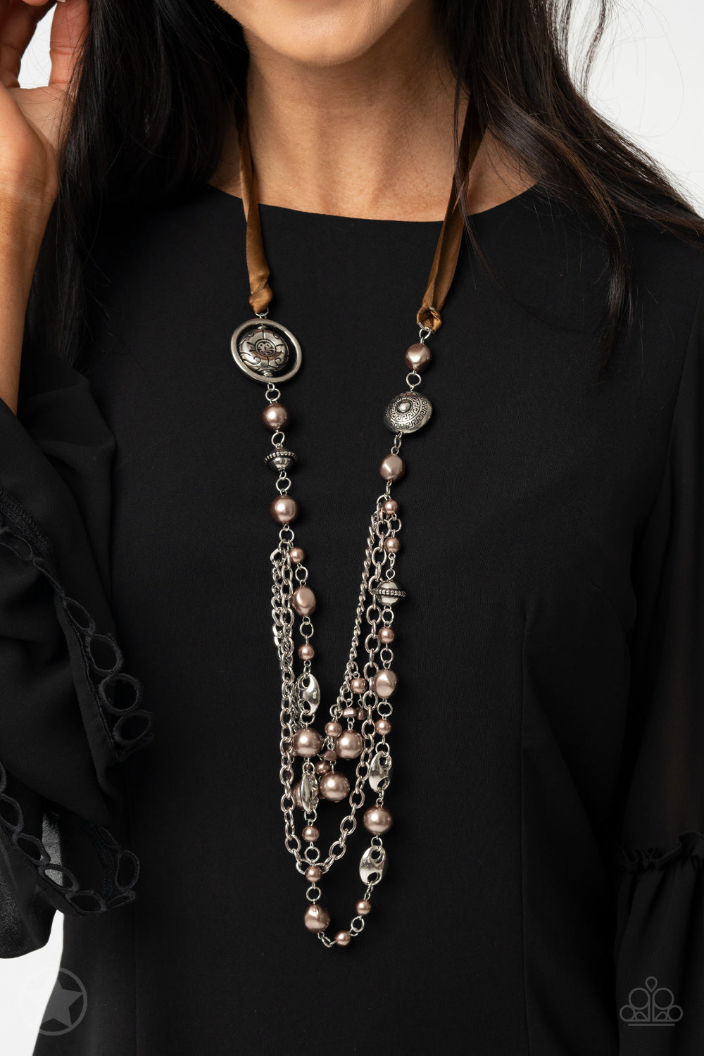 All The Trimmings Brown Necklace