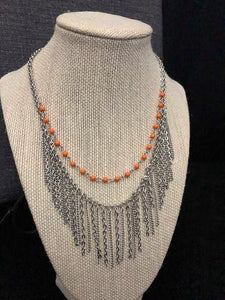 Fierce In Fringe Orange Necklace