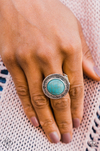 Geo Glyphs Blue Ring - Fashion Fix Simply Santa Fe April 2019