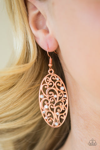 Glistening Gardens Copper Earrings
