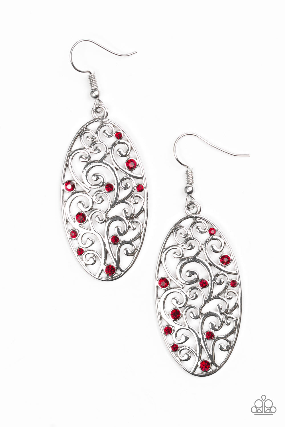 Glistening Gardens Red Earrings