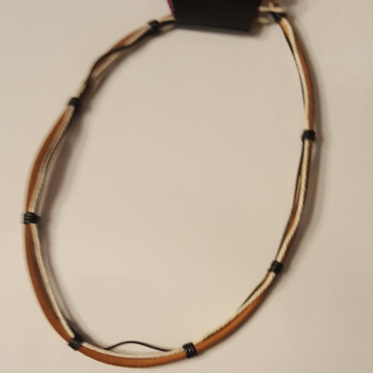 Leather and Twine Brown and Black Urban Necklace