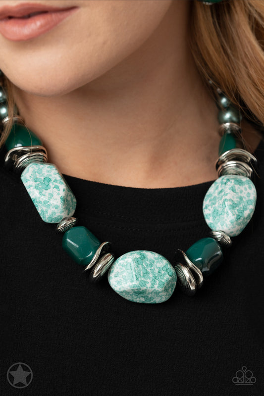 In Good Glazes Blue Necklace/Glaze of Glory Blue Bracelet Set