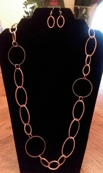 Perfect MISMATCH Copper Necklace **Professional pics show gold necklace