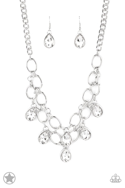 Show Stopping Shimmer White Necklace