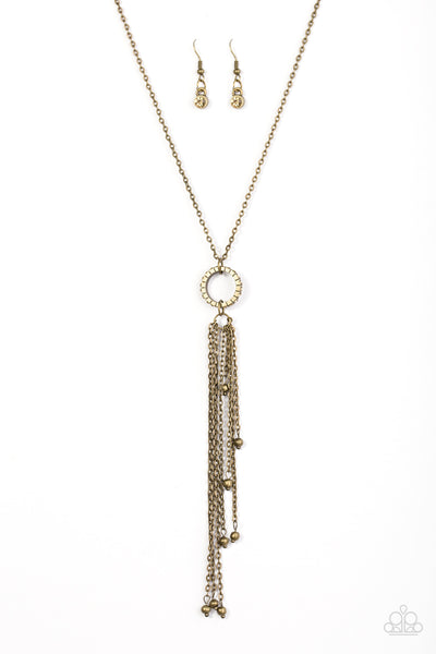 Sparkling Crescendo Brass Necklace