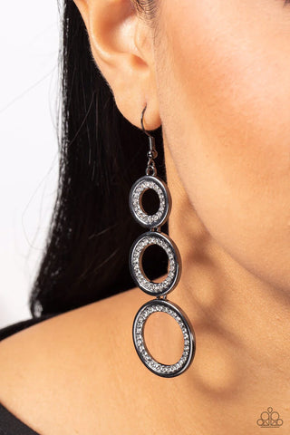 Shimmering in Circles Black Earring - Fashion Fix Exclusive