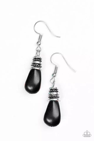 Stone Storms Black Earrings