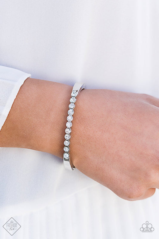 Totally Trillionaire White Bracelet - June 2019 Fiercely 5th Avenue Fashion Fix