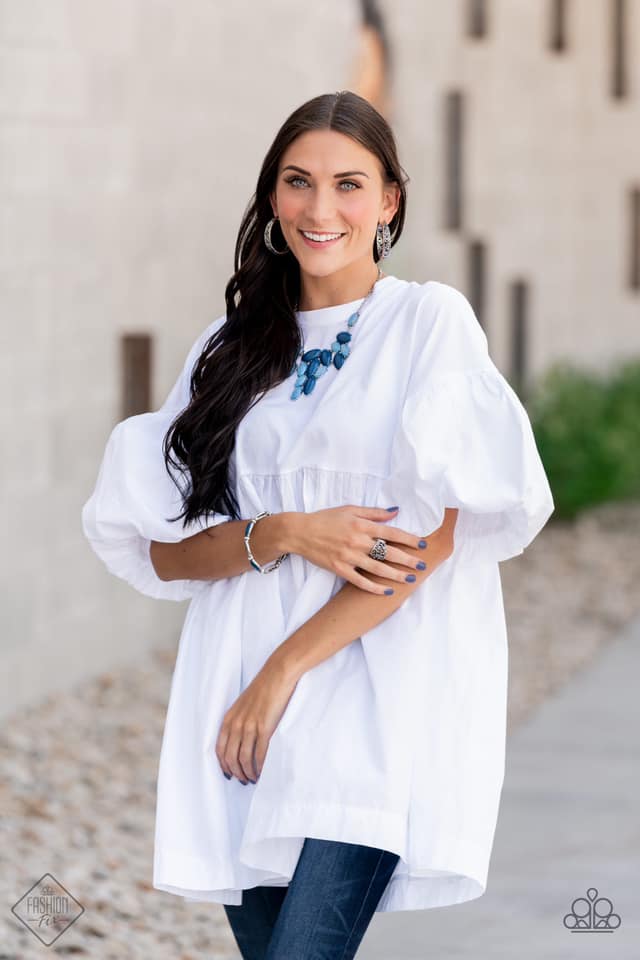 Date Night Nouveau Blue Necklace - October 2021 Glimpses Of Malibu Fashion Fix*