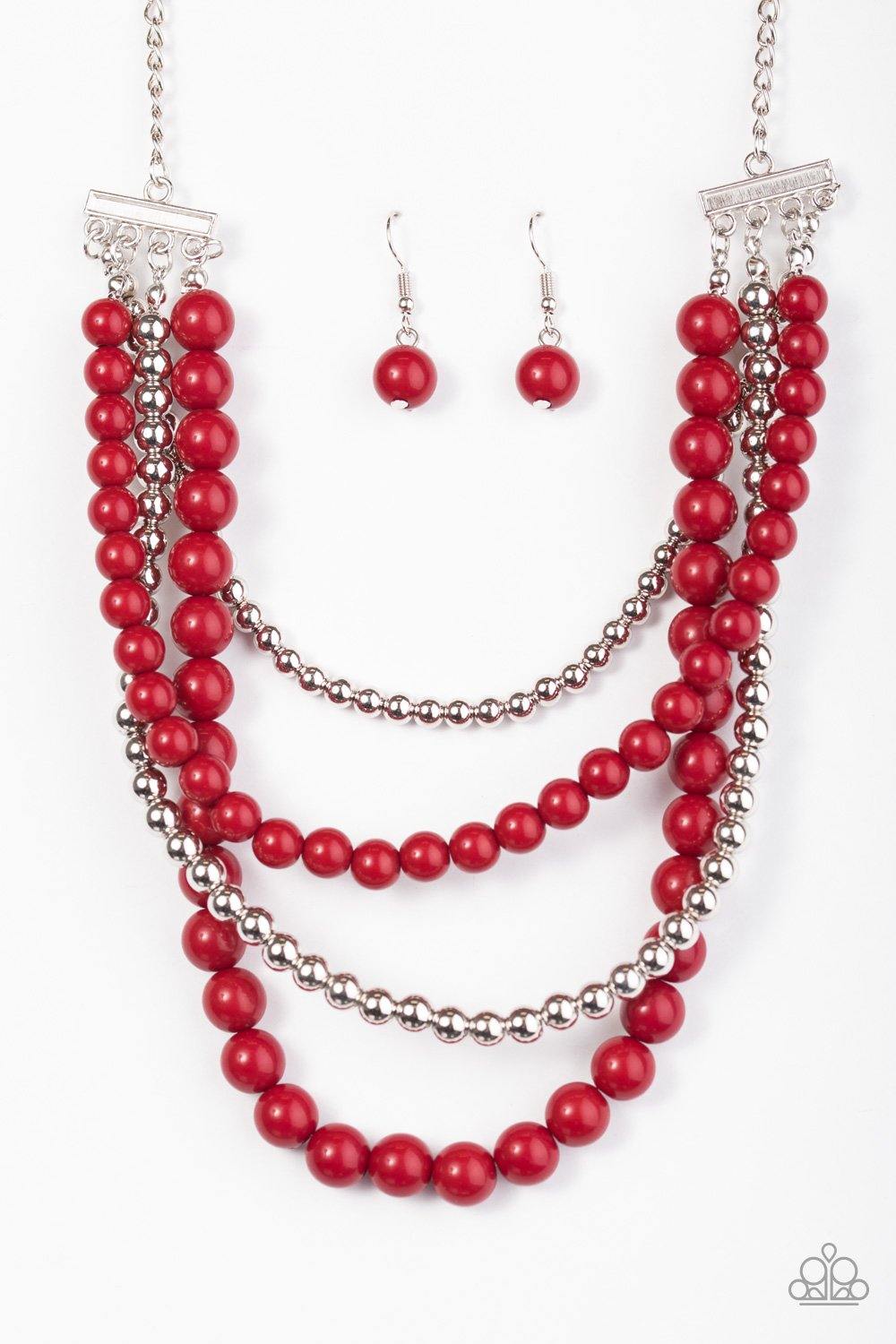 A FOUR-ce To Be Reckoned With Red Necklace - Nothin' But Jewelry by Mz. Netta