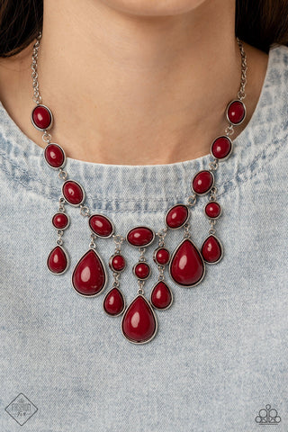 Mediterranean Mystery Red Necklace - January 2022 Glimpses Of Malibu Fashion Fix