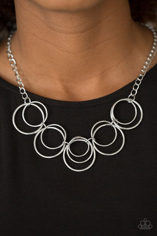 Paparazzi CIRCLE du Soleil Silver Necklace