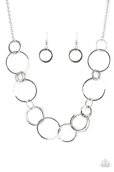 Paparazzi Follow The RINGLEADER Silver Necklace