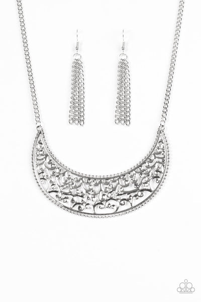 Paparazzi Moroccan Moon Silver Necklace