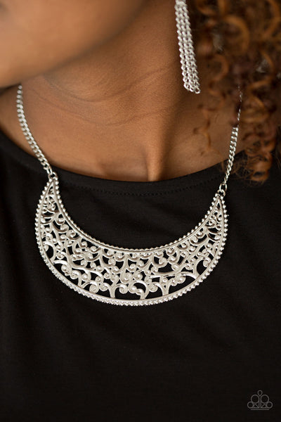Paparazzi Moroccan Moon Silver Necklace