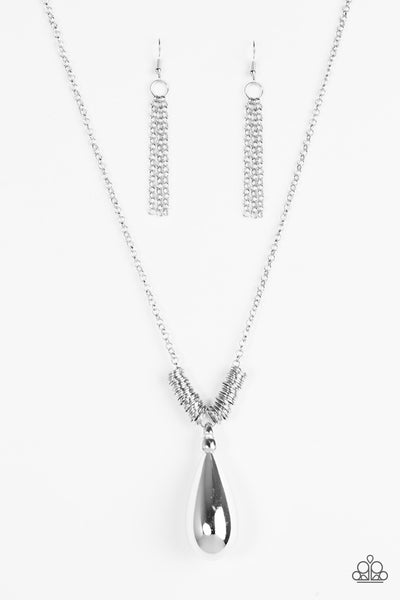 Paparazzi Just A Drop Silver Necklace