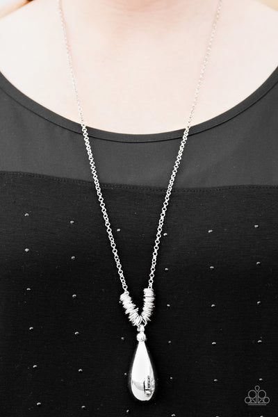 Paparazzi Just A Drop Silver Necklace