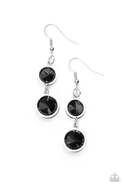 Glitter Glamorous Black Earrings