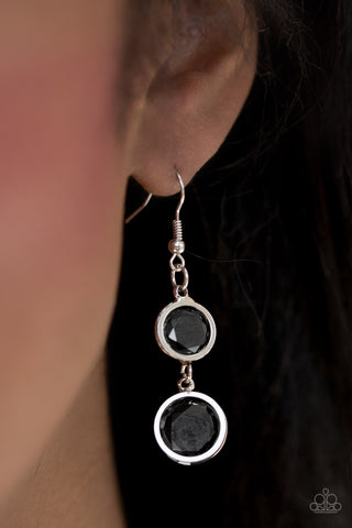 Glitter Glamorous Black Earrings