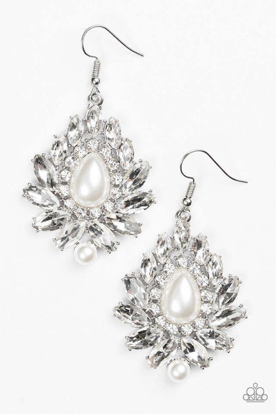 Trophy Trove White Earrings - Nothin' But Jewelry by Mz. Netta