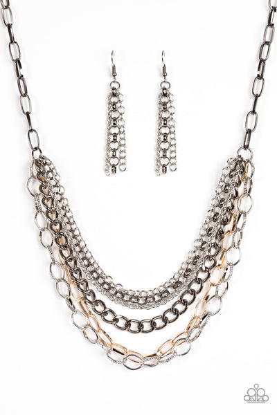 Word On The Street Multi Necklace - Gold