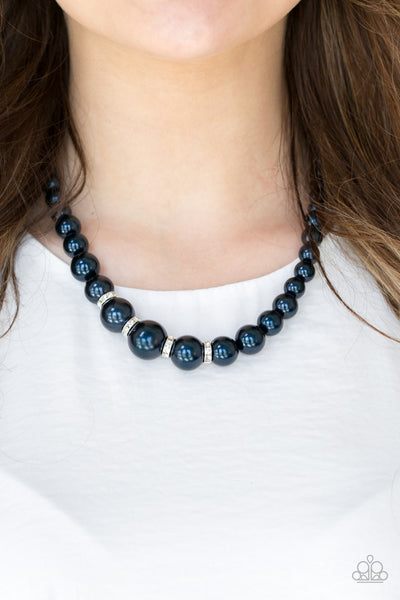 Party Pearls Blue Necklace