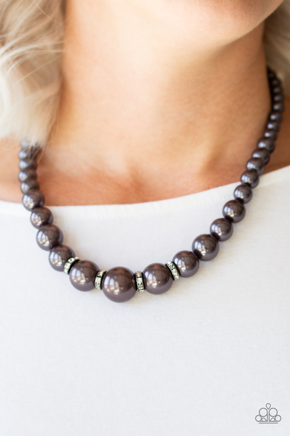 Party Pearls Black Necklace