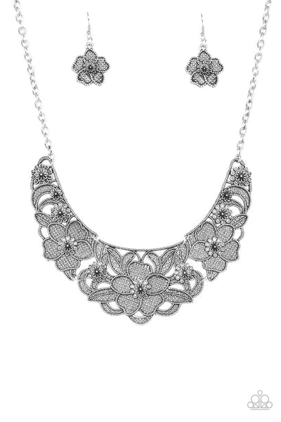Paparazzi Petunia Paradise Silver Necklace