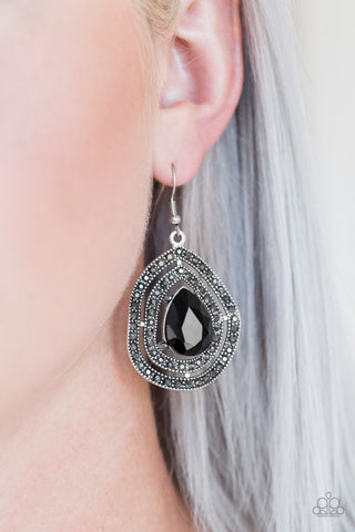 Royal Squad Black Earrings